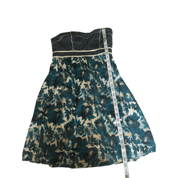 Urban Outfitters Kimchi Blue Sundress Sz 2 Sweetheart Neck Strapless Blue White - Picture 11 of 11